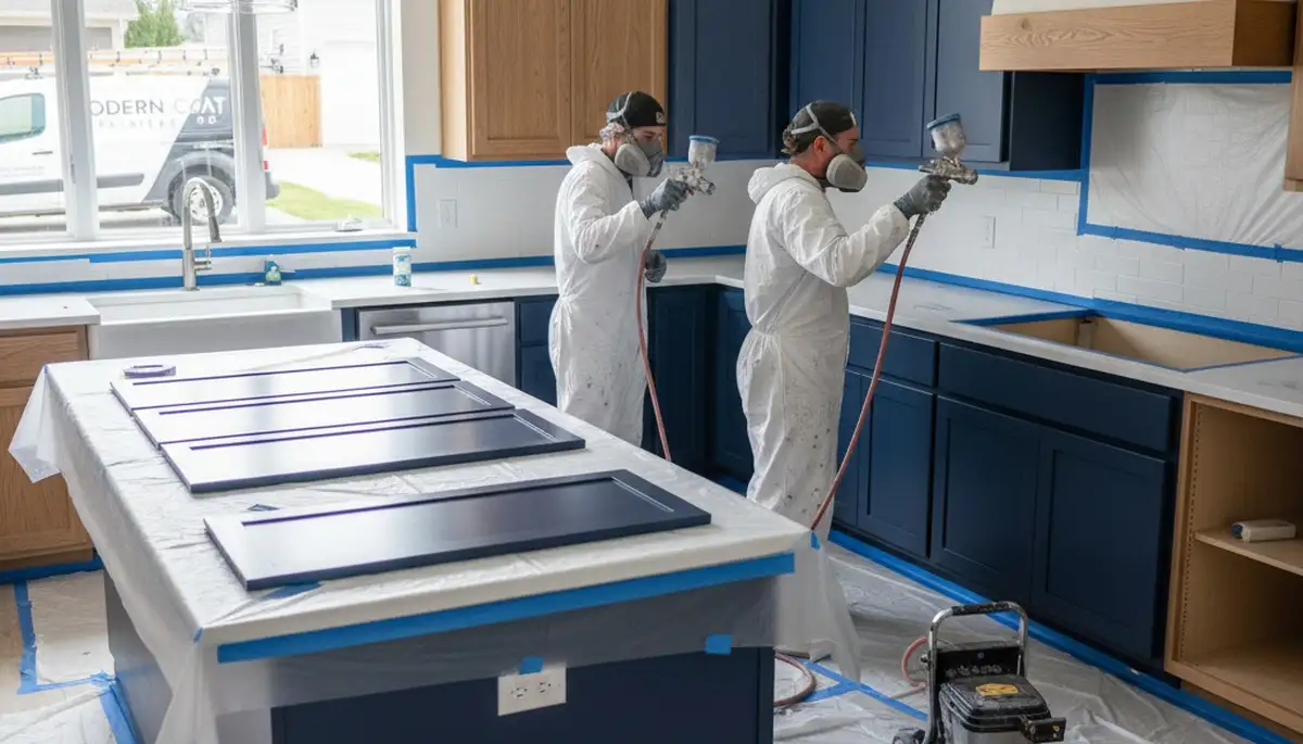 Professional kitchen cabinet painting and refinishing in Denver, CO by expert house painters