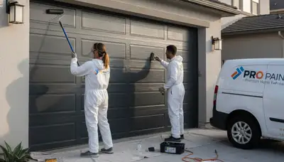 Professional garage door painting in Denver CO by expert house painters for lasting curb appeal