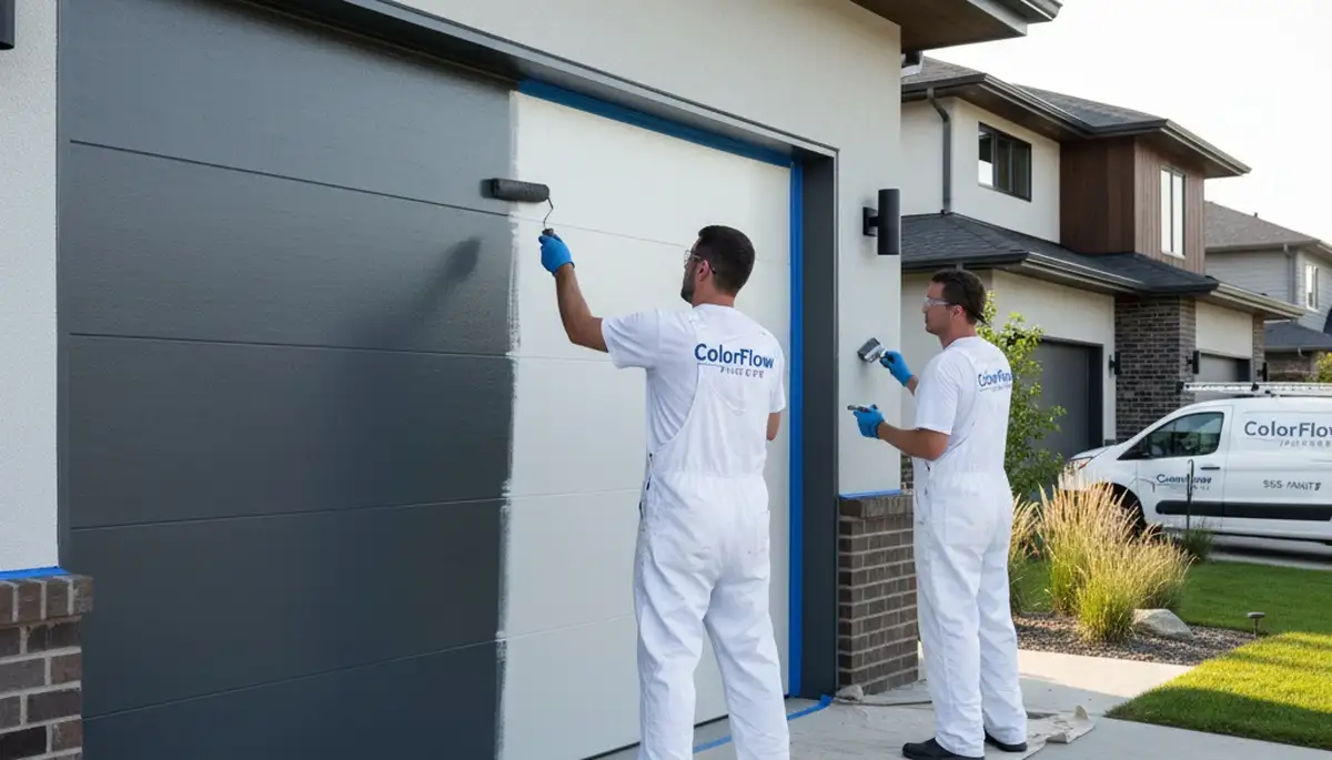 Professional garage door painting by expert house painters in Denver, CO for lasting curb appeal