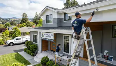 Professional house painters working on residential exterior in Denver, CO