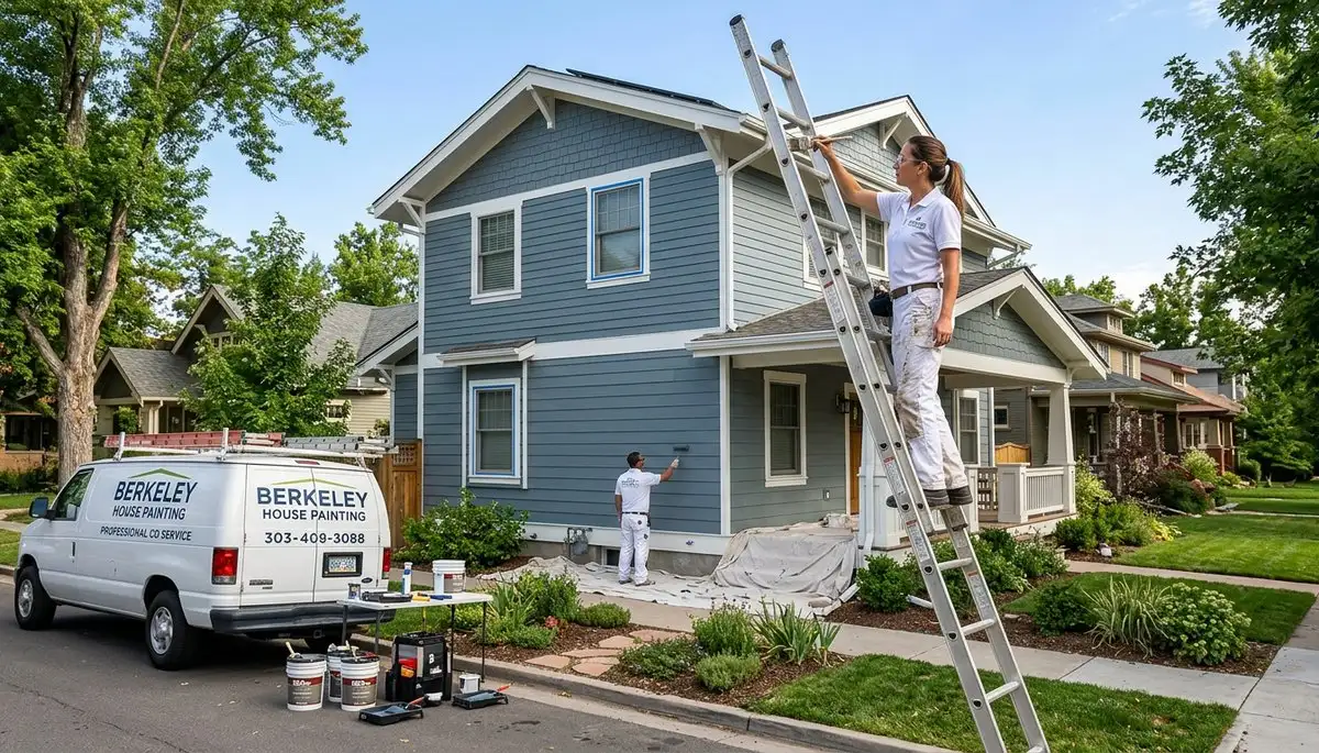 Professional house painting service on residential home exterior in Denver, CO