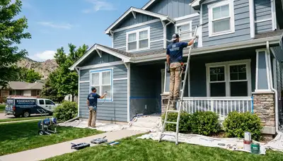 Professional house painters completing exterior home painting in Denver, CO