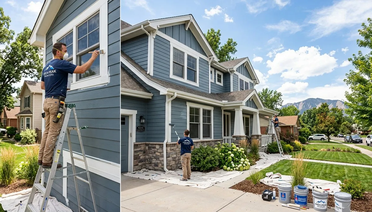 Professional house painters working on exterior home repaint in Denver, CO