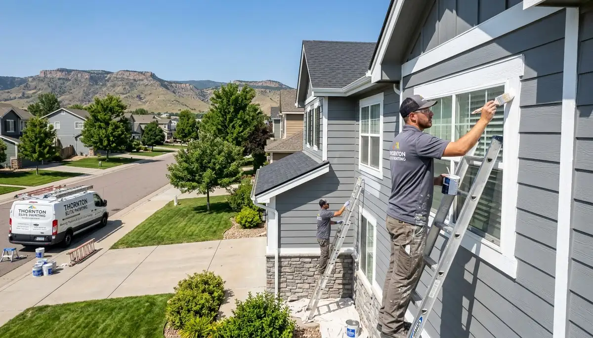 Professional house painters working on exterior home painting in Denver, CO