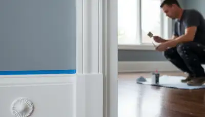 Professional interior trim painting with clean lines in a Denver, CO home by expert house painters
