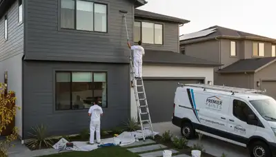 Professional siding painting on Denver, CO home by expert house painters using durable exterior coatings