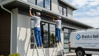 Professional trim and fascia painting on Denver CO home by expert house painters