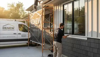 Professional wood rot repair on Denver CO home exterior by expert house painters and restoration team