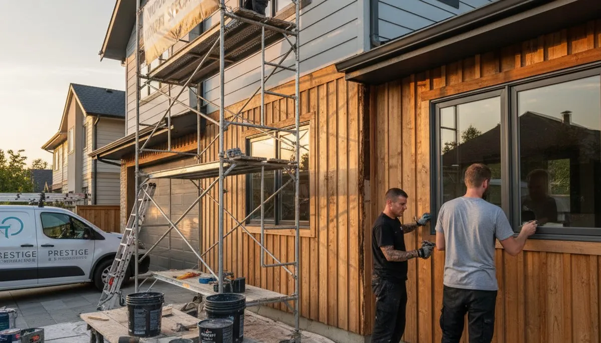 Professional wood rot repair on Denver, CO home exterior by expert house painters and restoration specialists