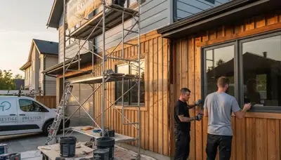 Professional wood rot repair on Denver, CO home exterior by expert house painters and restoration specialists